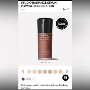 Brand new studio radiance MAC foundation NW58